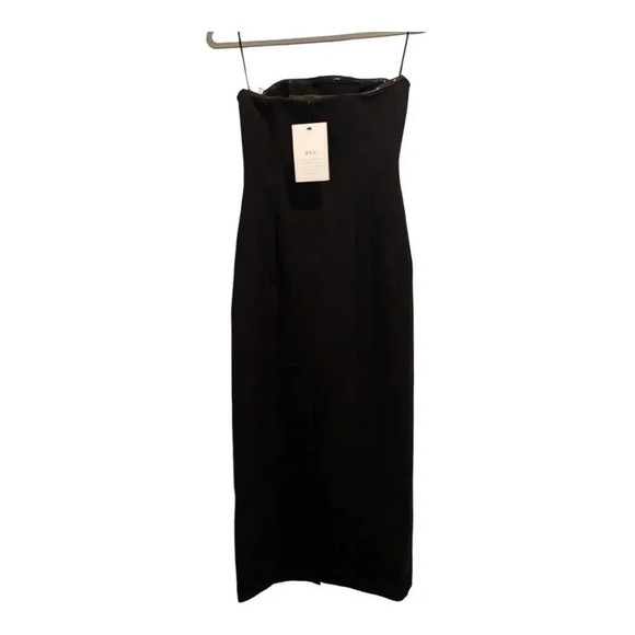 NWT A.L.C Elizabeth Strapless Midi Dress In Black | Size 0‎ - Picture 2 of 9
